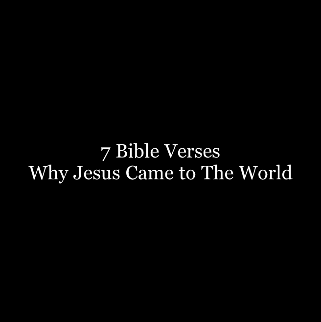 7 Bible Verses Why Jesus Came to The World