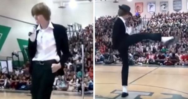"Quiet kid" wows school with flawless 'Billie Jean' dance